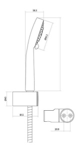 Душевая лейка со шлангом Cersanit Lano S951-022