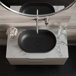 Умывальник Roxen Mary Black 300165-B, 55х35, черный