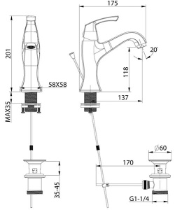 Смеситель для умывальника Lemark Nubira LM6206ORB