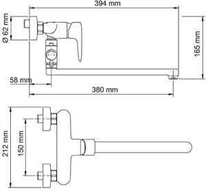 Смеситель для ванны WasserKraft Vils 5602L