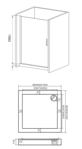 Душевая дверь Good Door MOKKA DR C-WE, 100х185, прозрачный