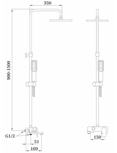 Душевая стойка Ganzer GZ21061 / GZ21061-F / GZ21061-С, белый, хром