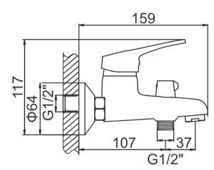 Смеситель для ванны Ledeme H13 L3013