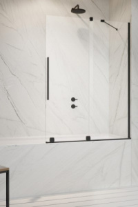 Душевая шторка на ванну Radaway Furo Black PND II, 110х150, прозрачный
