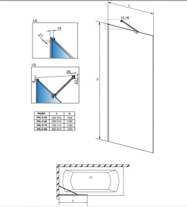 Душевая шторка на ванну Radaway Modo New Black PNJ II Frame