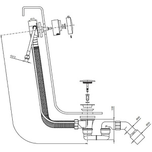 Сифон для ванны Omnires CGS TK132-PLUS-3.04+64-SGL