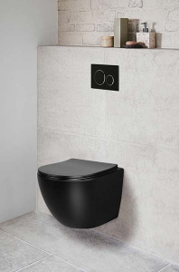 Подвесной унитаз Cerutti Sella Aria MB CT9160 безободковый с крышкой SoftClose