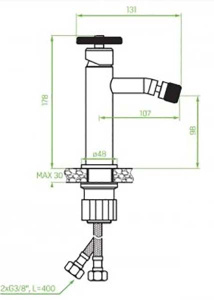 Смеситель для биде Laveo Muro BAU_732D