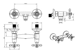 Смеситель для душа Boheme Royal Crystal 294-Royal/CRST