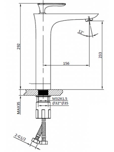 Смеситель для умывальника Ganzer GZ51012