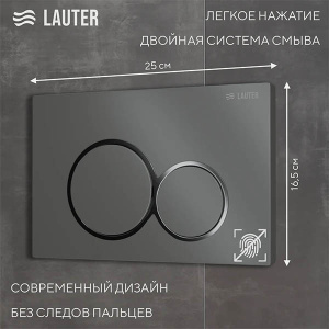 Кнопка для инсталляции Lauter 219700E, оружейная сталь