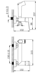 Смеситель для биде Splenka S41.51.06 / S41.51.09, черный матовый