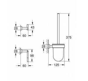 Набор аксессуаров Grohe Essentials Cube 40757001