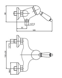 Смеситель для душа Caprigo Adria-uno 02-017-vot