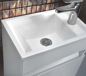 Умывальник Belux Мини 400 белый матовый Solid Surface