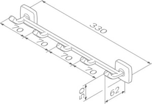 Планка с крючками AM.PM Gem A9035900 / A9035922, черный