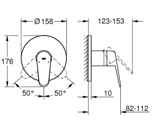 Смеситель встраиваемый Grohe Eurodisc Cosmopolitan 24055002 (1 функция)