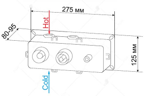 Смеситель встраиваемый RGW SP 44-01 для душа термостатический