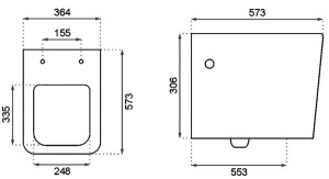 Подвесной унитаз Rea Rico Rimless C6600