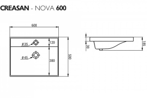 Умывальник Creasan Nova 60