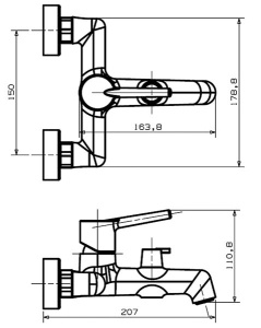 Смеситель для ванны Vieir V103532-S