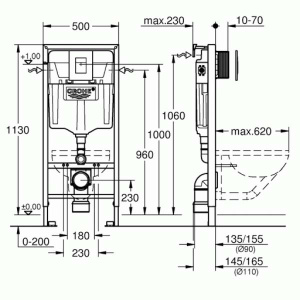 Комплект инсталляции Grohe Solido 38811KF0 с унитазом Roxen Martin 530220-02