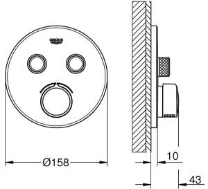 Смеситель встраиваемый Grohe SmartControl 29145000 (2 функции)