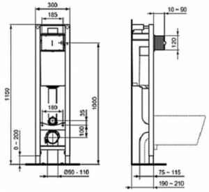 Комплект инсталляции Ideal Standard с подвесным унитазом Connect W220101 и крышкой SoftClose