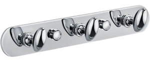Планка с крючками Fixsen FX-1413 / FX-1414 / FX-1415 / FX-1416, 18 см 3 крючка, хром