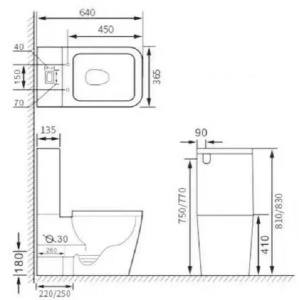Напольный унитаз SantiLine SL-5017SM-BD с функцией биде и встроенным смесителем, белый