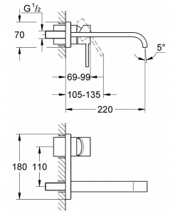 Смеситель встраиваемый Grohe Allure 19386000, хром