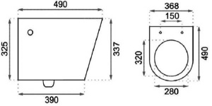 Подвесной унитаз Rea Tito Mini Rimless N C1500