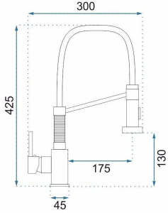 Смеситель для кухонной мойки Rea Spring Nikiel matt REA-B4806 / Chrome REA-B9145, никель