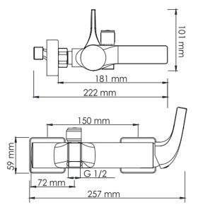Смеситель для ванны WasserKraft Sauer 7101