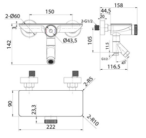Смеситель для ванны Iddis Shelfy SHEBLBTi02WA