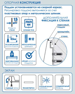 Душевой поддон Метакам Classic S, 80х80