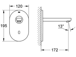 Смеситель встраиваемый Grohe Euroeco Cosmopolitan E 36273000 сенсорный, хром