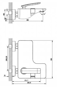 Смеситель для ванны Lemark Bellario LM6802C