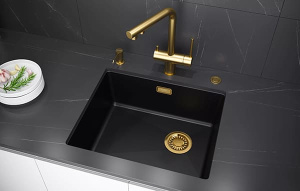 Смеситель для кухонной мойки Paulmark Serpentine Se213222-BG с подключением к фильтру воды