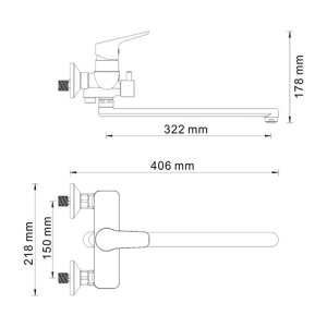 Смеситель для ванны WasserKraft Lippe 4502L
