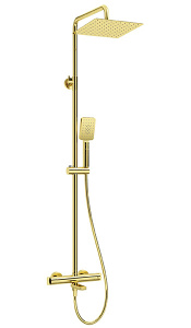 Душевая стойка Deante Therm Gold NAC_Z1HT / NAC_R1HT с термостатом, брашированное золото