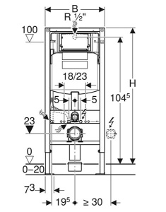 Инсталляция для унитаза Geberit Sigma UP320 с кнопкой Burke Type 09 хром глянец 111.309.HH.1