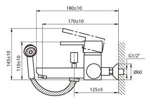 Смеситель для ванны Ahti Polar Circle PC405001