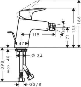 Смеситель для биде Hansgrohe Logis 71204000