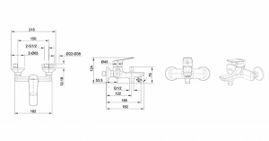 Смеситель для ванны Bravat Rhein F6429564CP-01-ENG