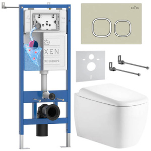 Комплект инсталляции 6 в 1 Roxen StounFix Dual Fresh 968518 с аромадозатором, пастель бежевый