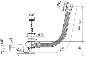 Сифон для ванны Whitecross SPWC60GM