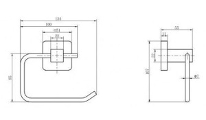Держатель для туалетной бумаги CeramaLux Quadro 61907A