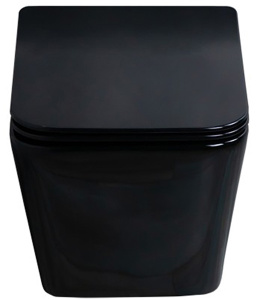 Подвесной унитаз Gid Tr2144BL / Tr2144Bm с сиденьем Soft Close, черный глянцевый