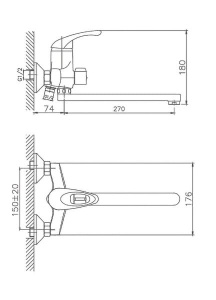 Смеситель для ванны Cron CN2203